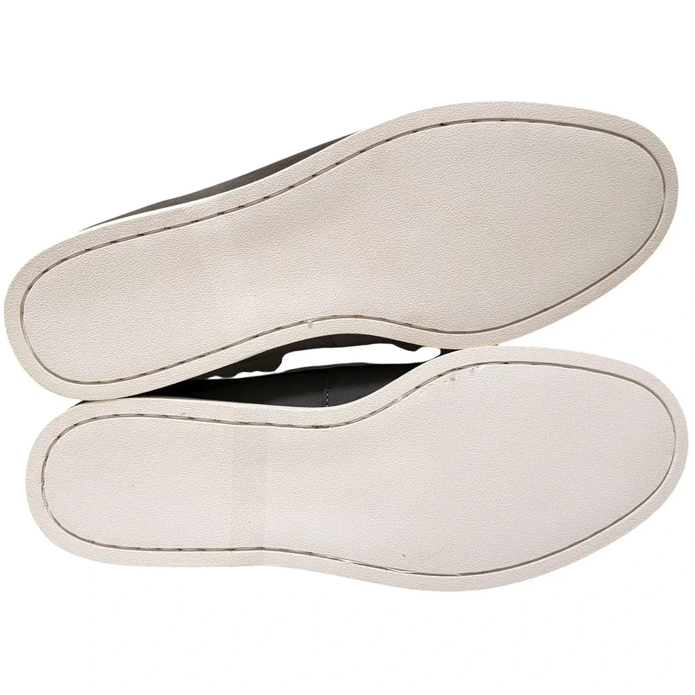 Club Room Men 2-Eye Casual Boat Shoes Elliot Size US 11M Grey Faux Leather - Picture 5 of 5